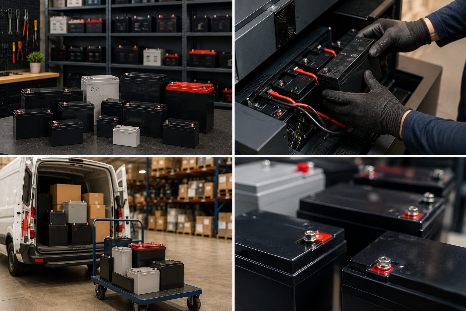 UPS batteries, installation and warehouse delivery